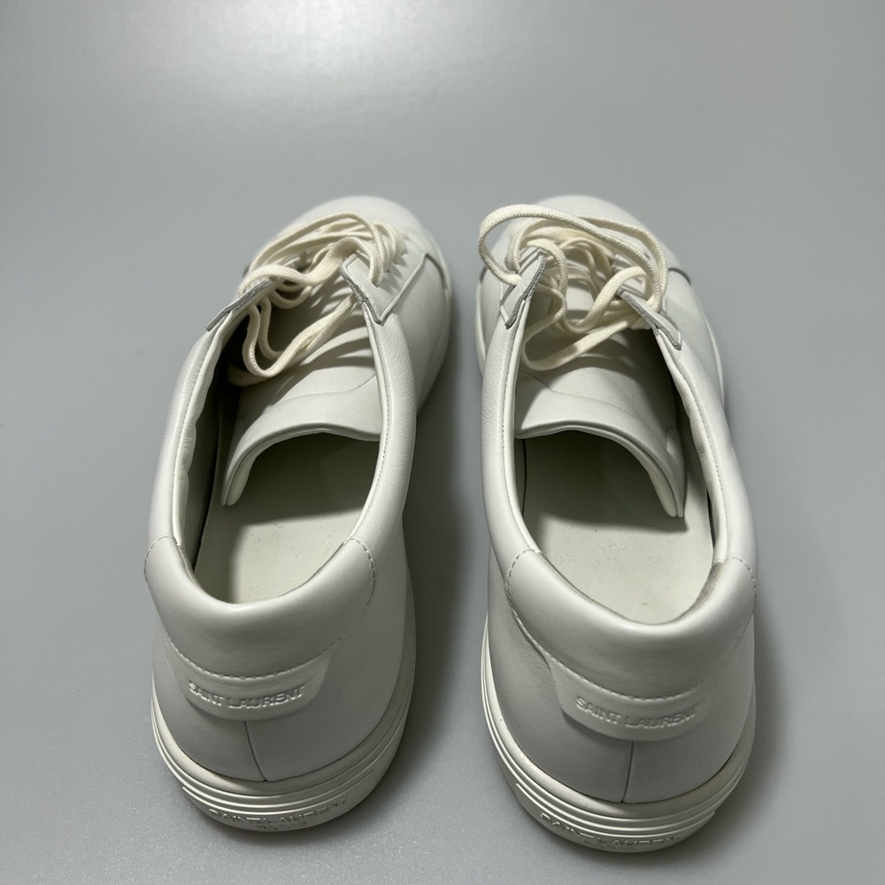 Saint Laurent Andy Leather Low-Top Leather Sneakers White Men’s EU 45.5/US 12.5 - Picture 5 of 8